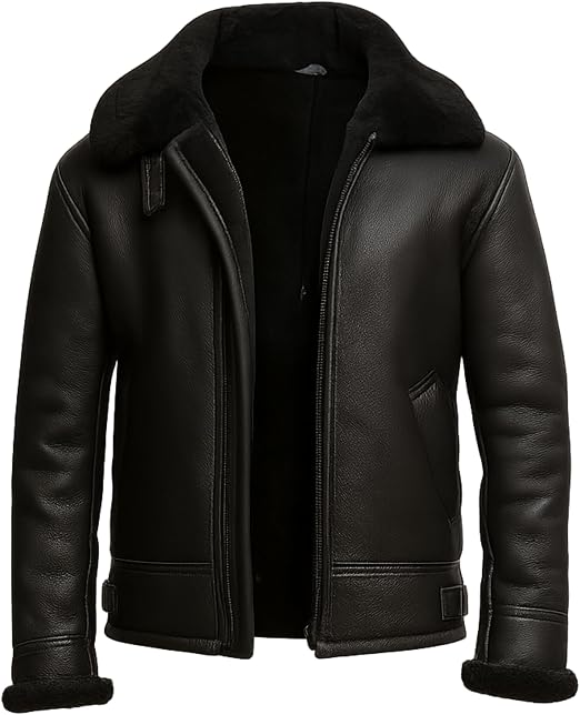 Men’s Black B3 Sheepskin Bomber Jacket | Shearling Aviator