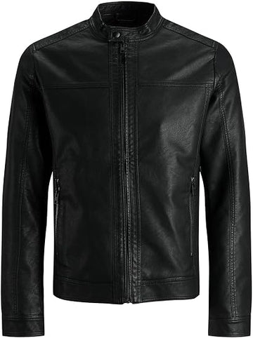 Men’s Synthetic Leather Jacket | Stylish Casual Jacket